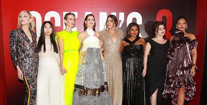 งานเปิดตัวหนัง ทีมนักแสดงจากเฉิดฉายบนพรมแดงในงาน World Premiere เปิดตัวภาพยนตร์ Ocean's 8