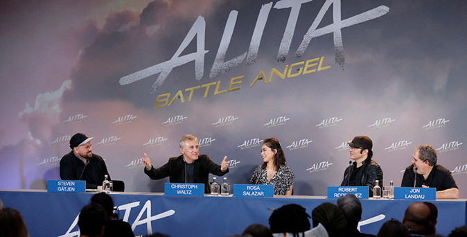 งานเปิดตัวหนัง 2 นักแสดง ผู้กำกับ ผู้อำนวยการสร้าง ร่วมงานแถลงข่าวเปิดตัว Alita: Battle Angel ณ กรุงเบอร์ลิน